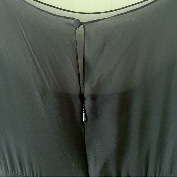 JEANNENE BOOHER Dead-stock Vintage Black Silk Georgette Dress with Sequin Vest - Picture 11 of 16